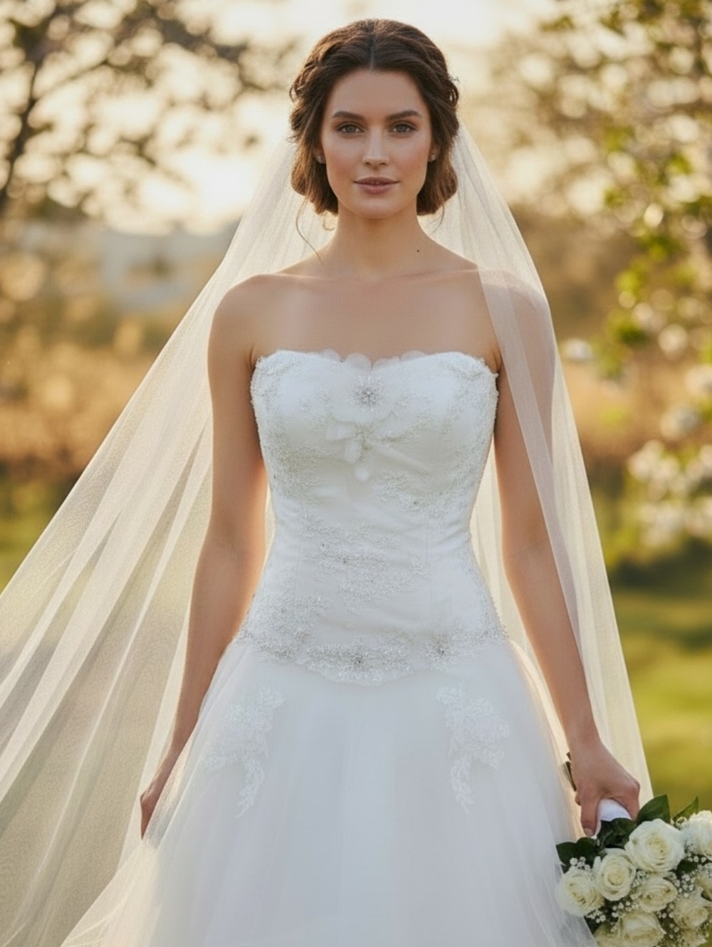 NWOT Floral Tulle Ballgown By Mori Lee - Size 10